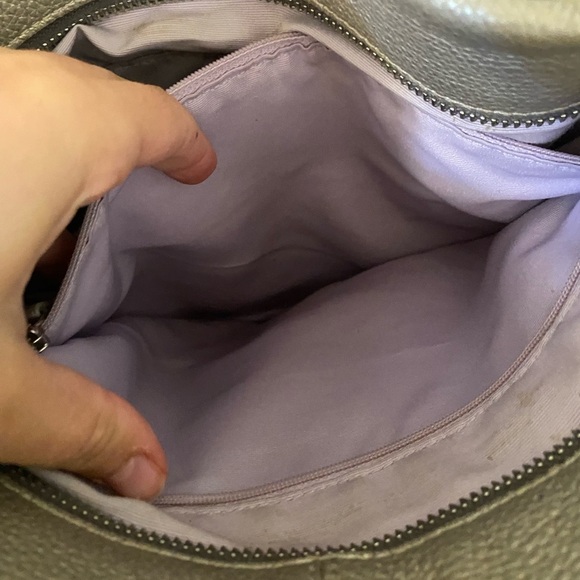 COACH HOBO METALLIC SILVER PEBBLED LEATHER SHOULDER BAG - Picture 11 of 13